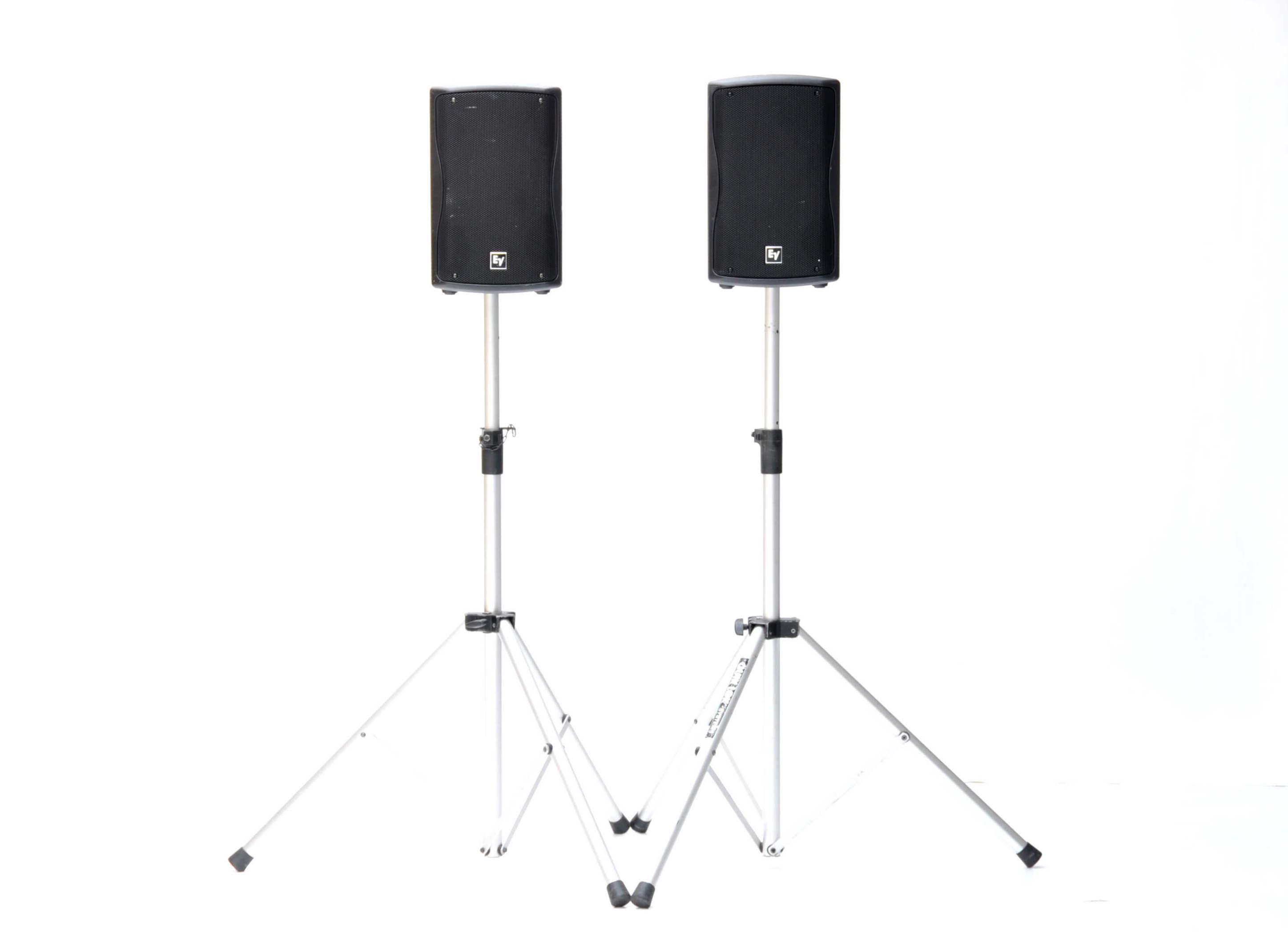 2 EV actieve luidsprekers ZXA1, incl statief