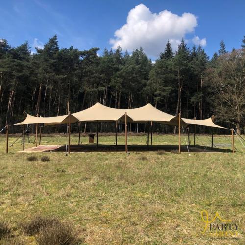 Stretchtent 7,5 x 20 met haringen