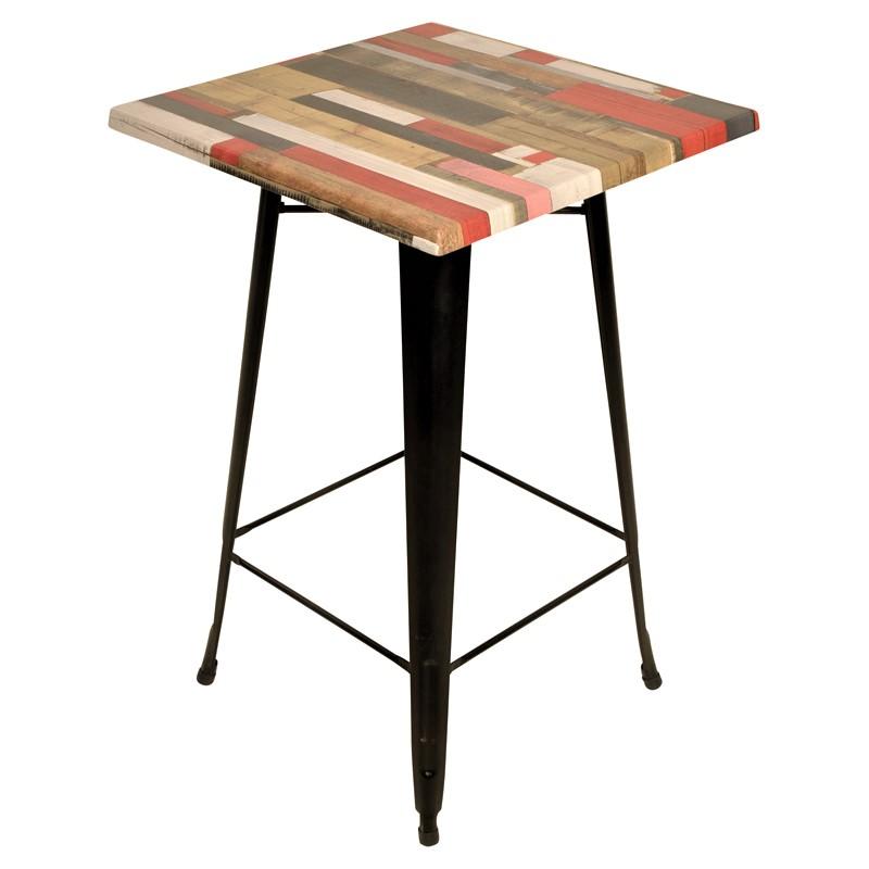 Statafel industrieel 70x70 cm vintage kleur (4p)