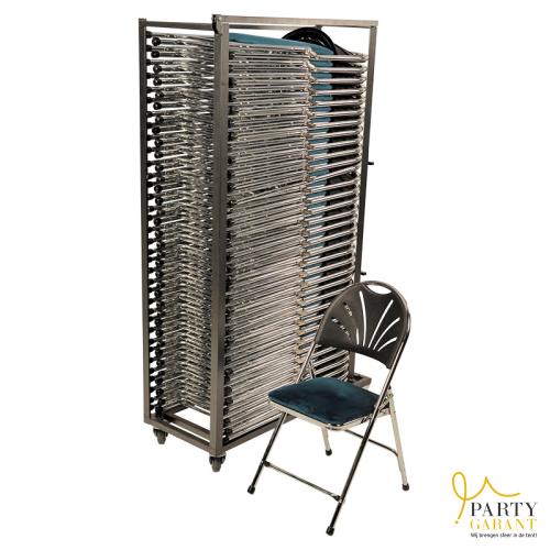 Kar met 36x luxe klapstoel zwart en blauw