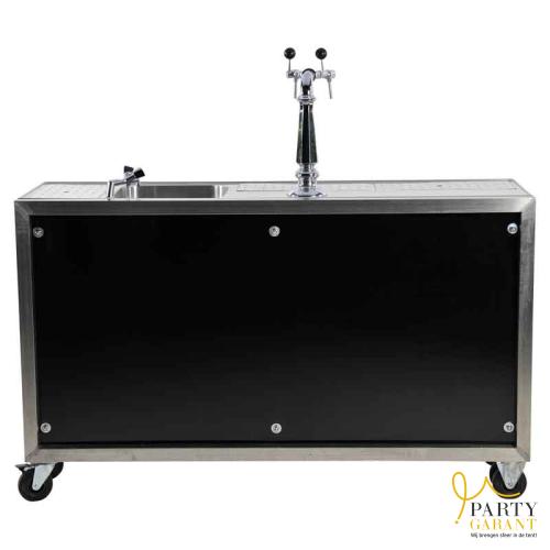 Luxe mobiele bar zwart met aansluiten/ bierborstel