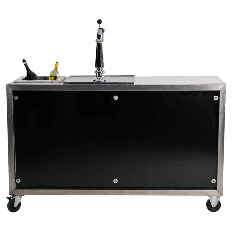 Luxe mobiele bar zwart en koeling. Zonder spoelbak