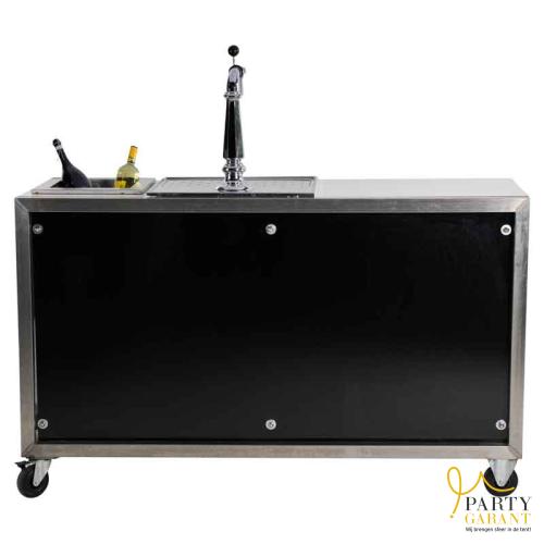 Luxe mobiele bar zwart en koeling. Zonder spoelbak