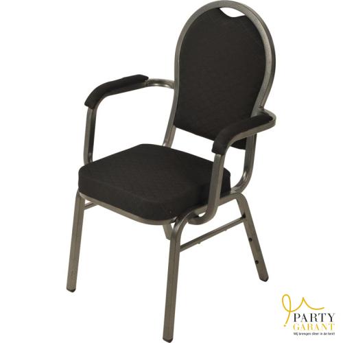 Stackchair zwart met armleuning