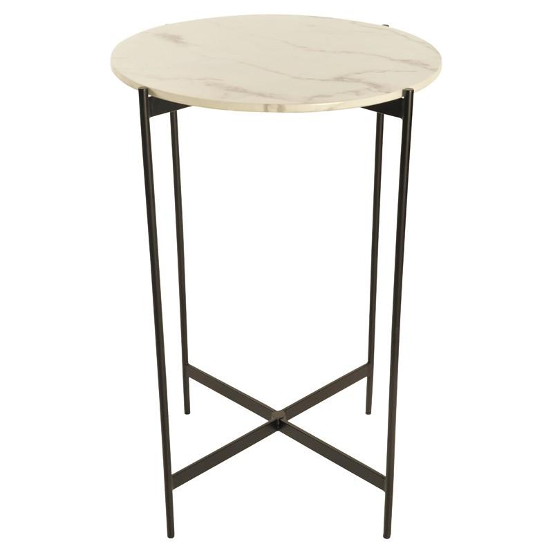 Statafel marmer wit - zwart