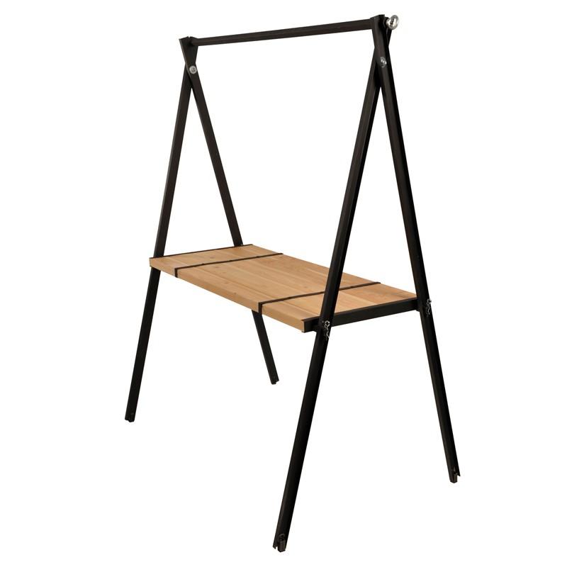 Statafel Tipi met hout en stalen band (6p)