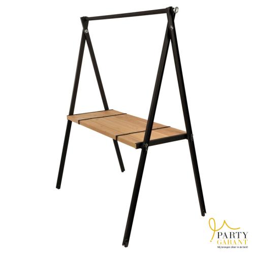 Statafel Tipi met hout en stalen band (6p)