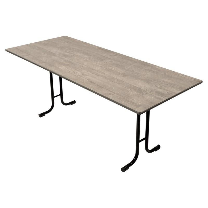 Tafel 190 x 80 cm grijze houtlook (6p)
