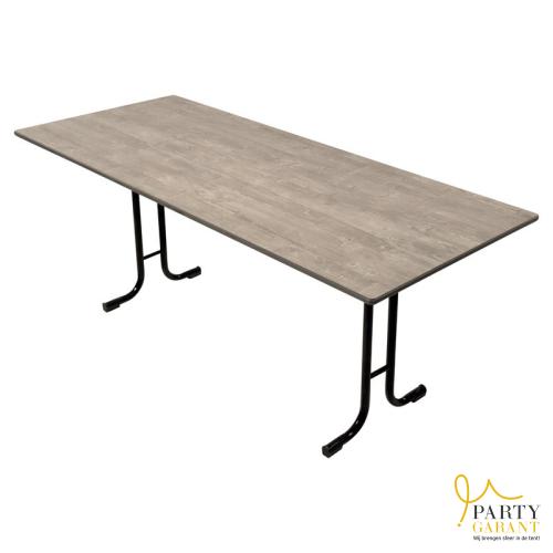 Tafel 190 x 80 cm grijze houtlook (6p)