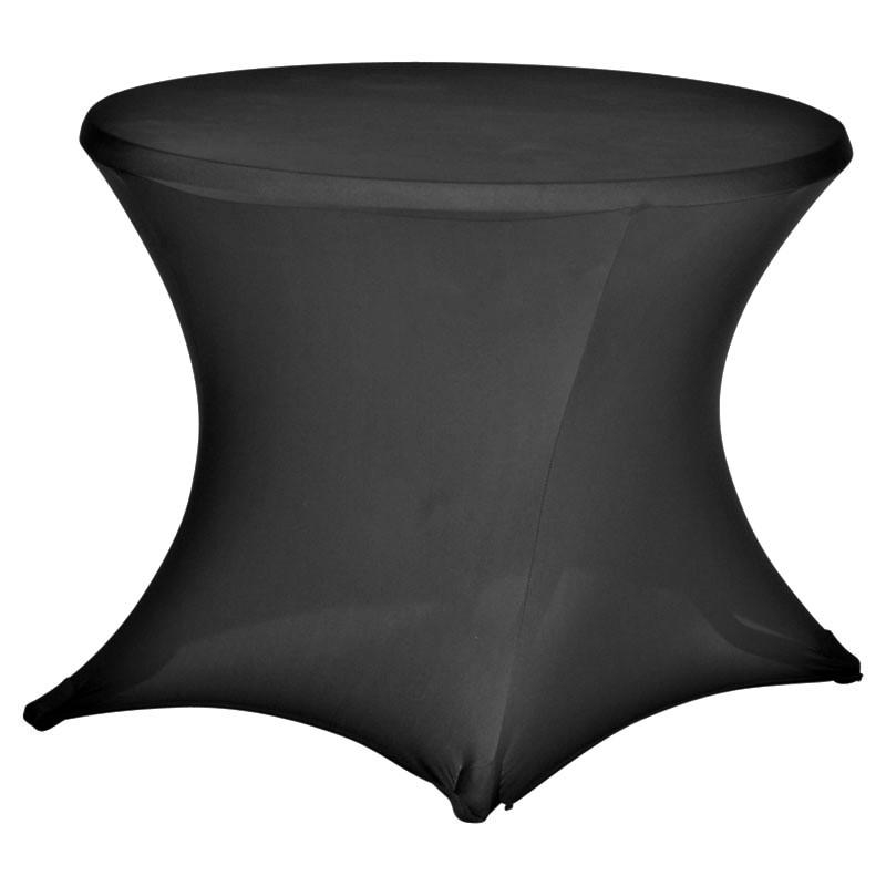 Tafelrok (stretch) zwart tafel rond 85 cm