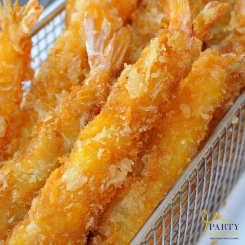 Gefrituurde tempura garnaal met chilisaus p.p.