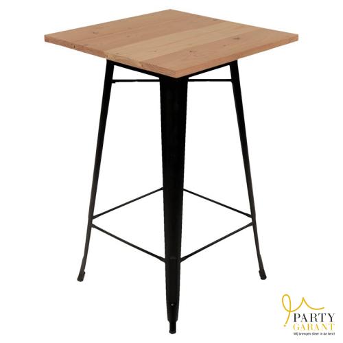 Statafel industrieel met hout (4p)