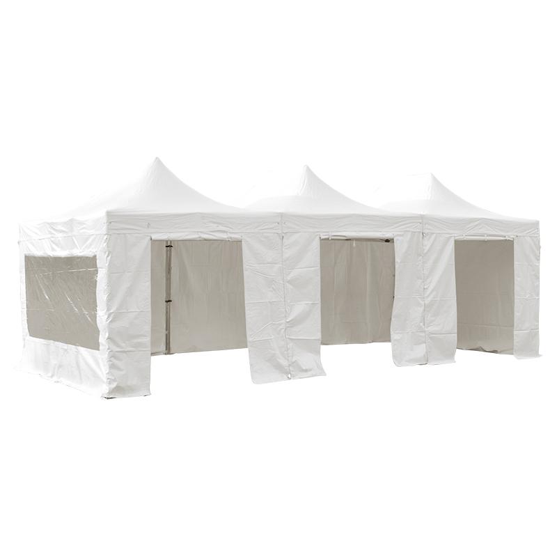 Vouwtent 4,5 x 9 wit brandvertragend